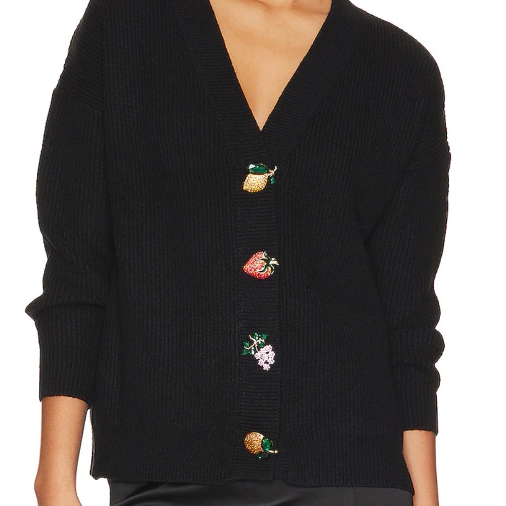 OLIVIA RUBIN Black Cardigan with Colorful Buttons - Picture 2 of 3